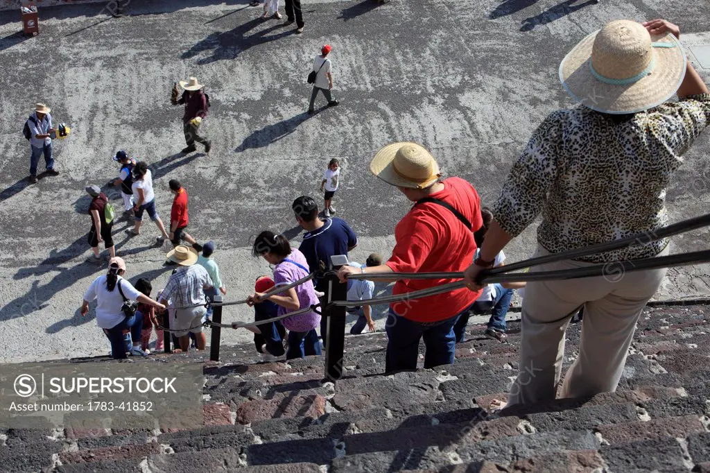 near Mexico city; Mexico, Teotihuacan archeological site, Descending Pyramid of the Moon