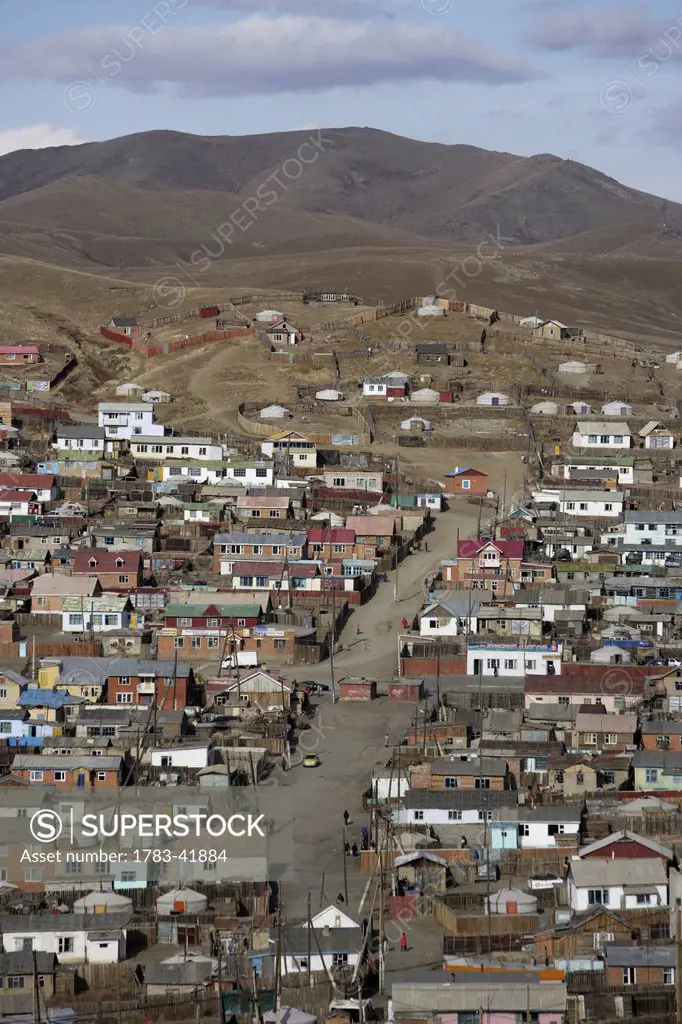Mongolia, View of poor outskirts; Ulaan Baatar