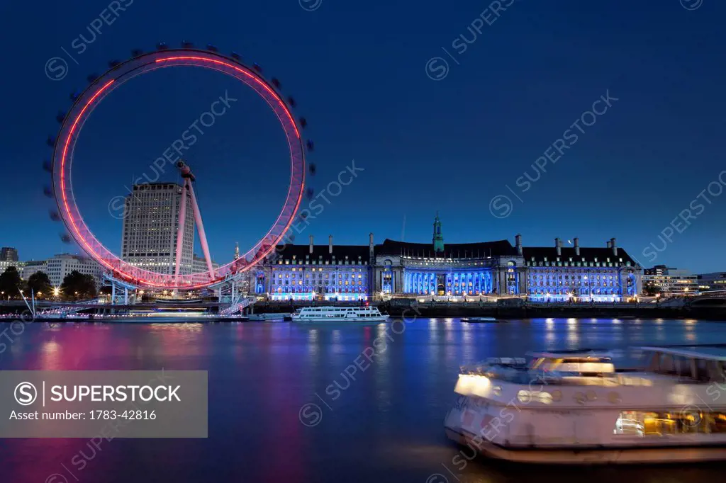 South Bank and London Eye; London, England, UK