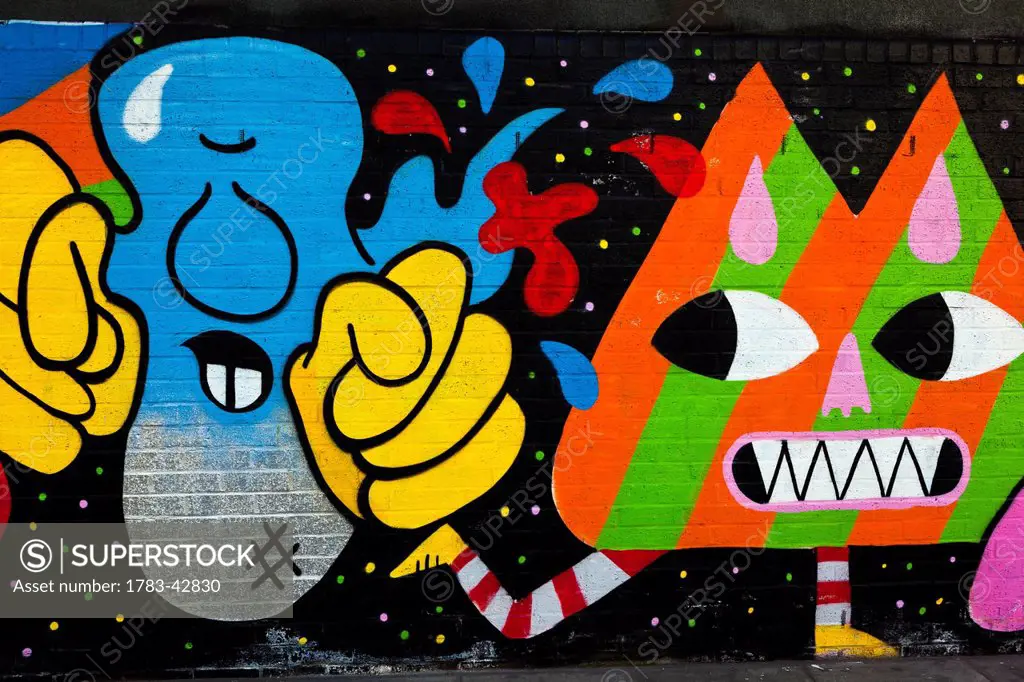 Street art at Redchurch Street; Shoreditch, London, England, UK