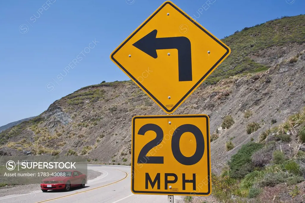 Speed limit sign; California, USA