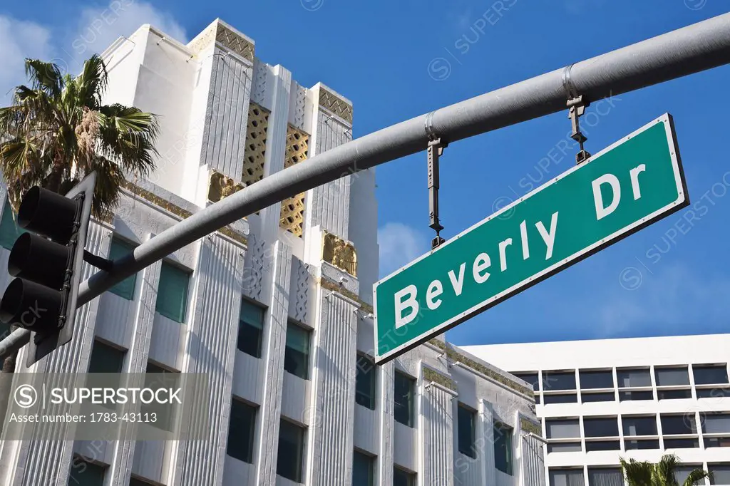 Beverly Drive road sign; Los Angeles, California, USA