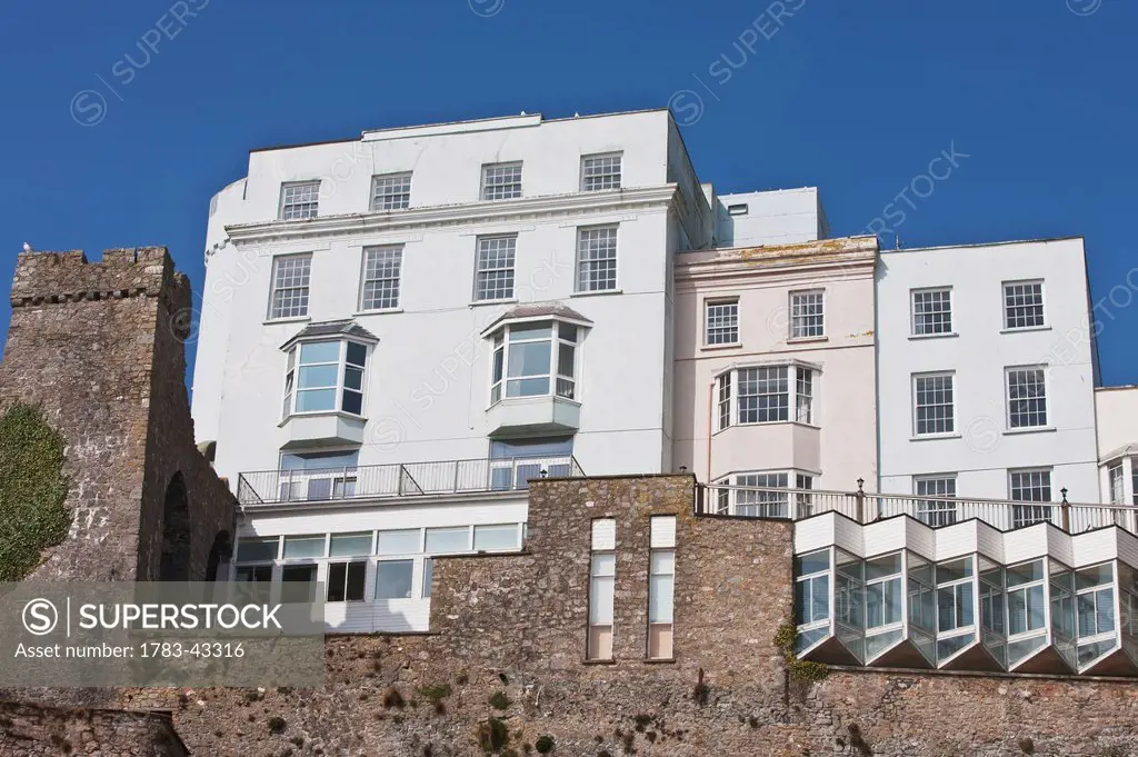 Townhouses; South Beach, Tenby, Pembrokeshire Coast Path, Wales, United Kingdom