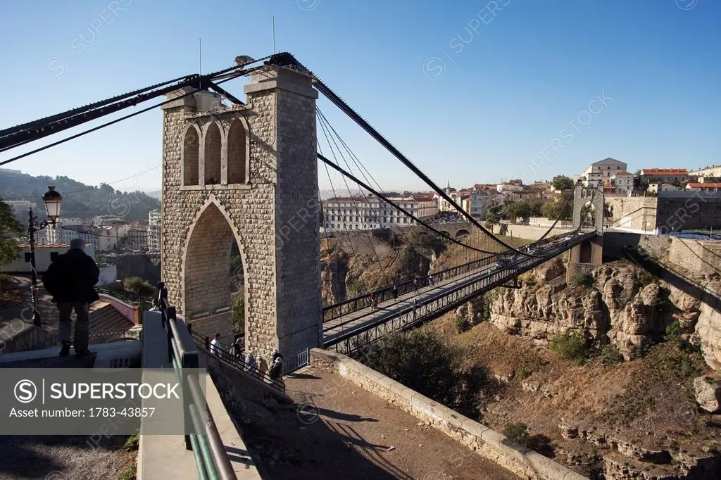 Sidi M'Cid suspension bridge across Oued Rhumel gorge; Constantine, Algeria