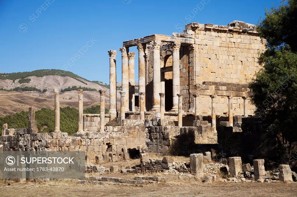 Roman ruins, view of Severan Temple; Djemila, Algeria