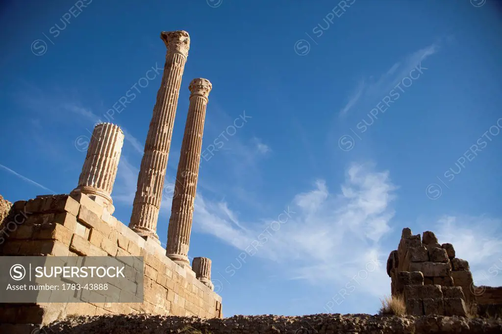Two columns of the Capitol, Timgad, near Batna; Algeria