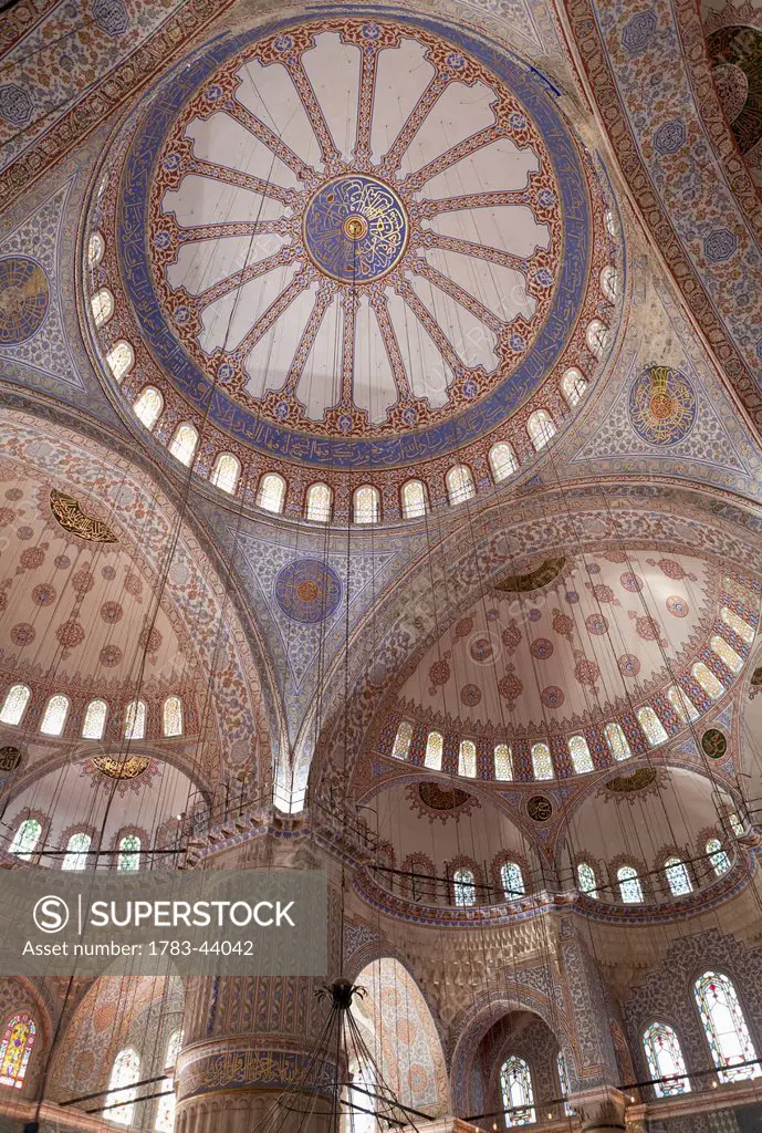 Interior of the Blue Mosque; Istanbul, Turkey