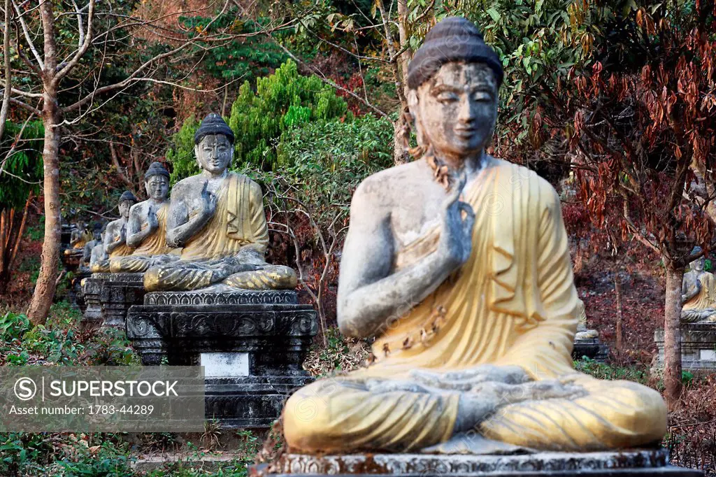 Buddhist statues on Mount Zwegabin, near Hpa An; Kayin (Karen) State, Myanmar