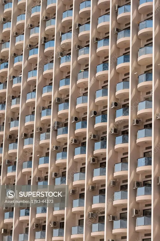 Detail of apartment building; Dubai, United Arab Emirates