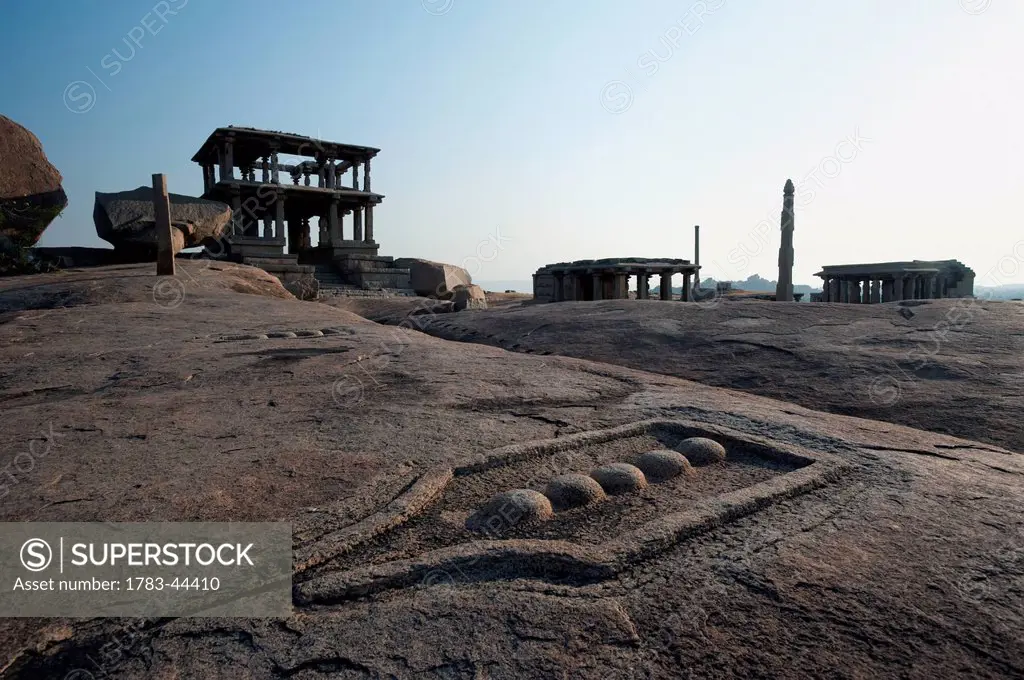 Religious and historic buildings and structures; Hampi, Karnataka, India