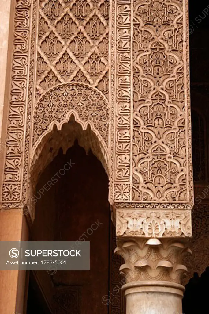 Carvings at Saadian Tombs, Marrakech (Marrakesh),Morocco