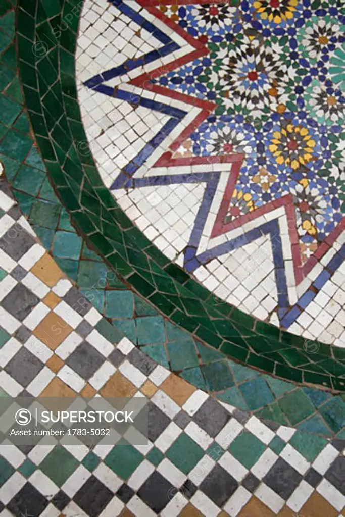 Mosaic tile floor,view from above, Marrakech (Marrakesh),Morocco