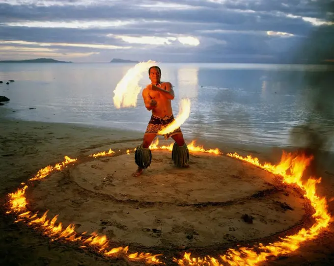 World champion Samoan fire dancer Pati Leva; Samoa