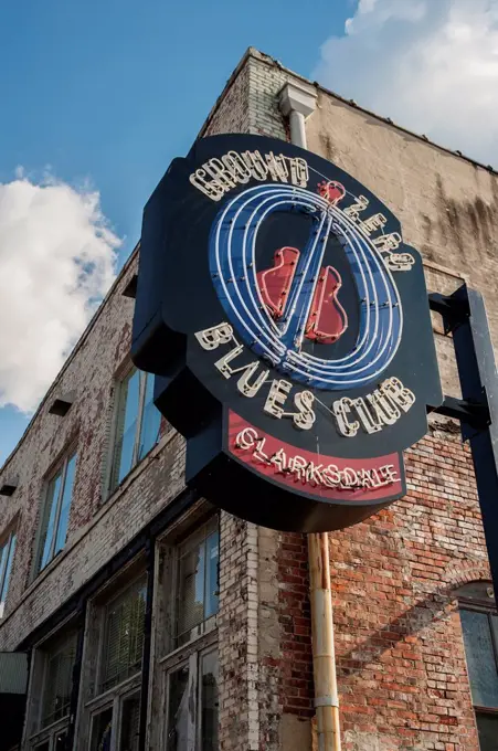 Usa, Mississippi, Ground Zero Blues Club Sign; Clarksdale