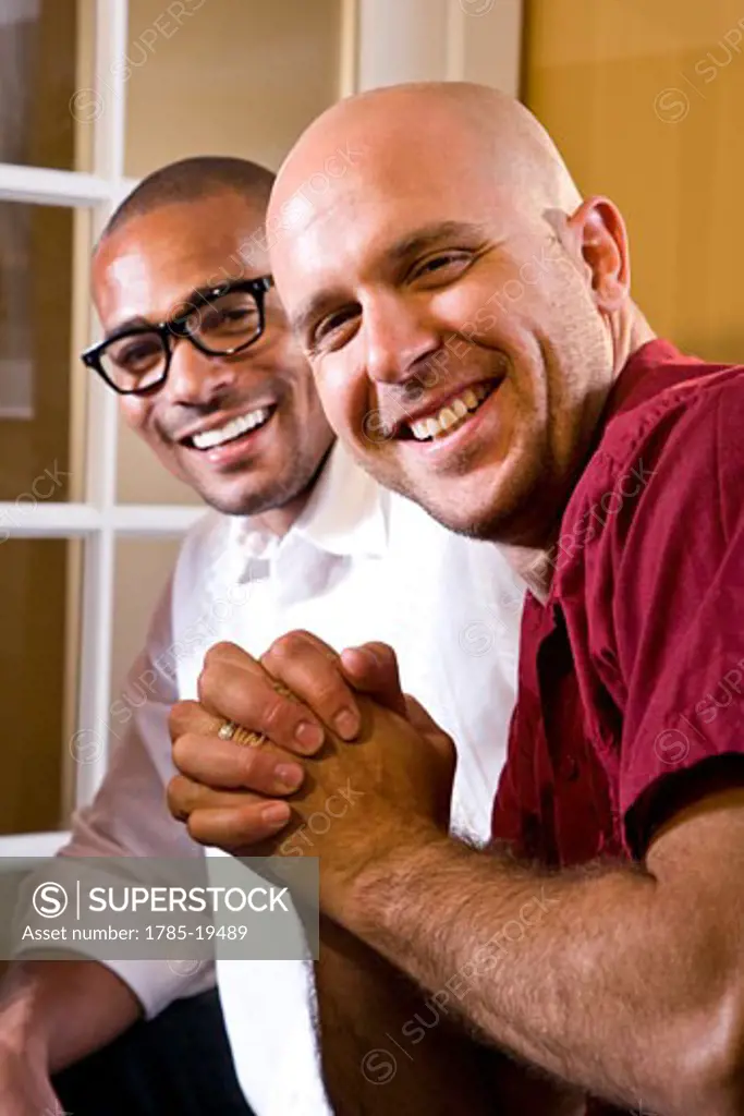 Close-up of African American and Hispanic men