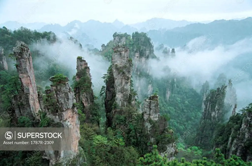 Emperor mountain scenery of Zhangjiajie, Zhangjiajie City, Hunan Province of People's Republic of China
