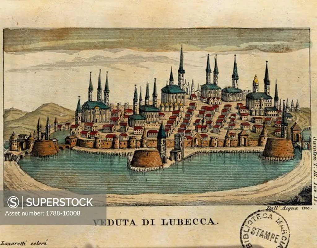 Austria, Vienna, View of the city from travels from St. Petersburg to Germany by Georg Reinbeck (1766-1849), print, 1805
