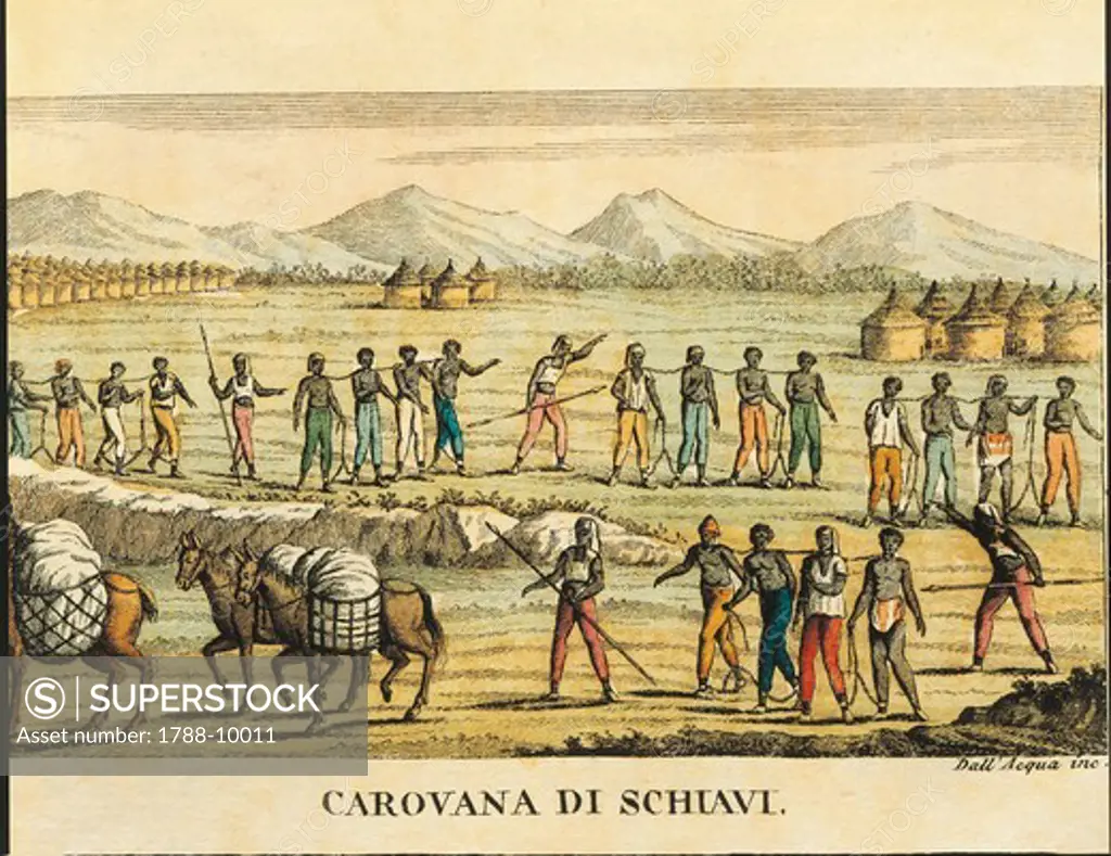 Africa, A slave caravan, print