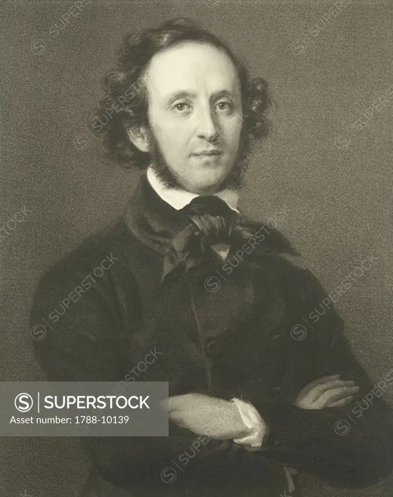 Germany, Vienna, Portrait of Jakob Ludwig Felix Mendelssohn Bartholdy, German composer, pianist and conductor