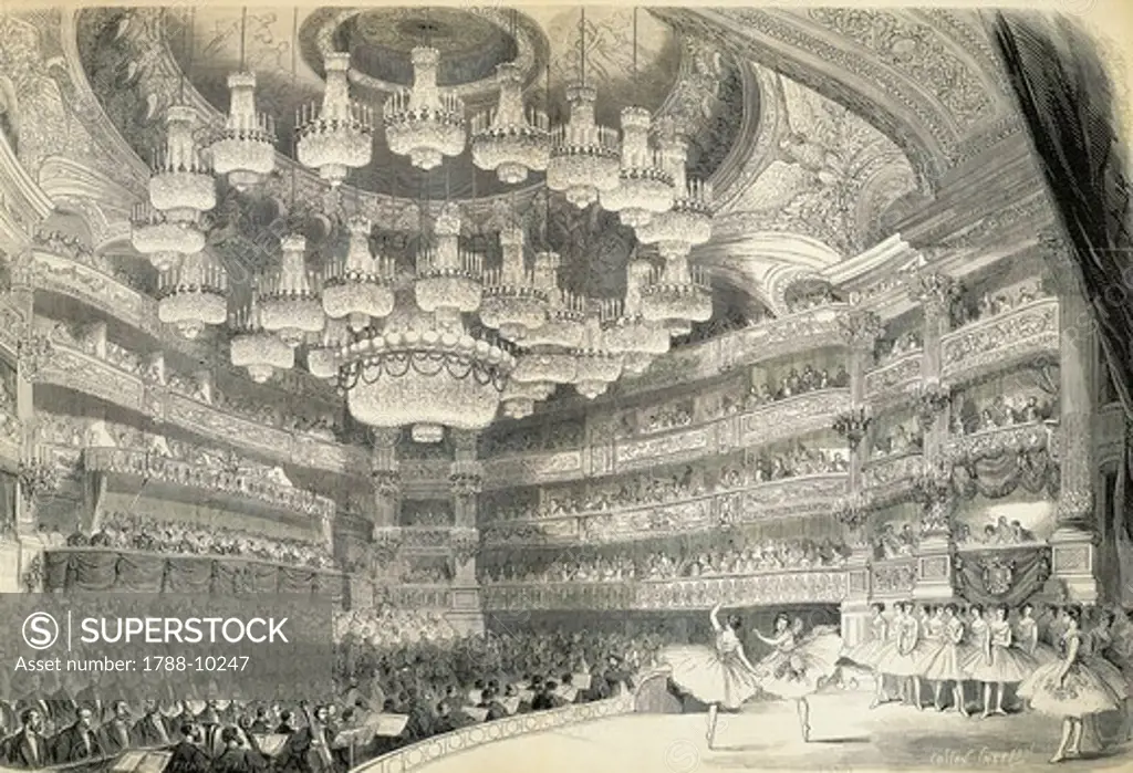 France, Paris, Gala performance in honor of the Russian Emperor Alexander II (1818-1881) at the Paris Opera, June 1867