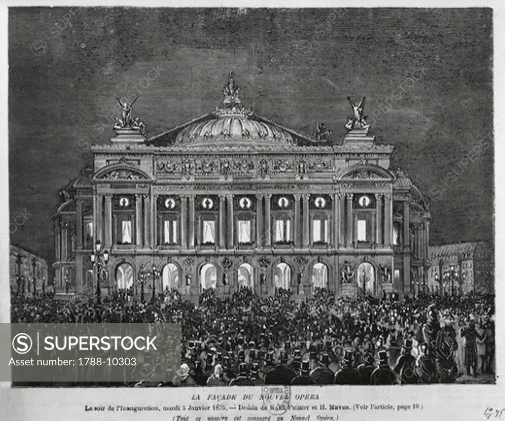 France, Paris, Opening of the Opera National de Paris, designed by Charles Garnier (1825-1898), January 5, 1875