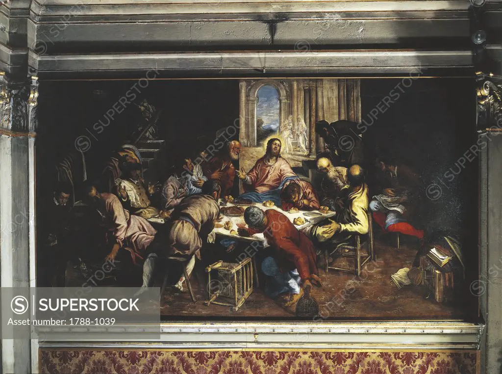 Italy - Veneto Region - Venice - Church of St. Trovaso - Last Supper by Tintoretto