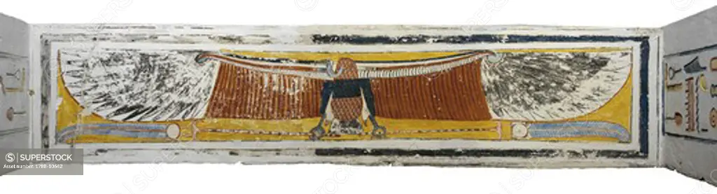 Egypt, Thebes, Luxor, Valley of the Kings, Tomb of Ramses VI, mural paintings on corridor ceiling from 20th dynasty