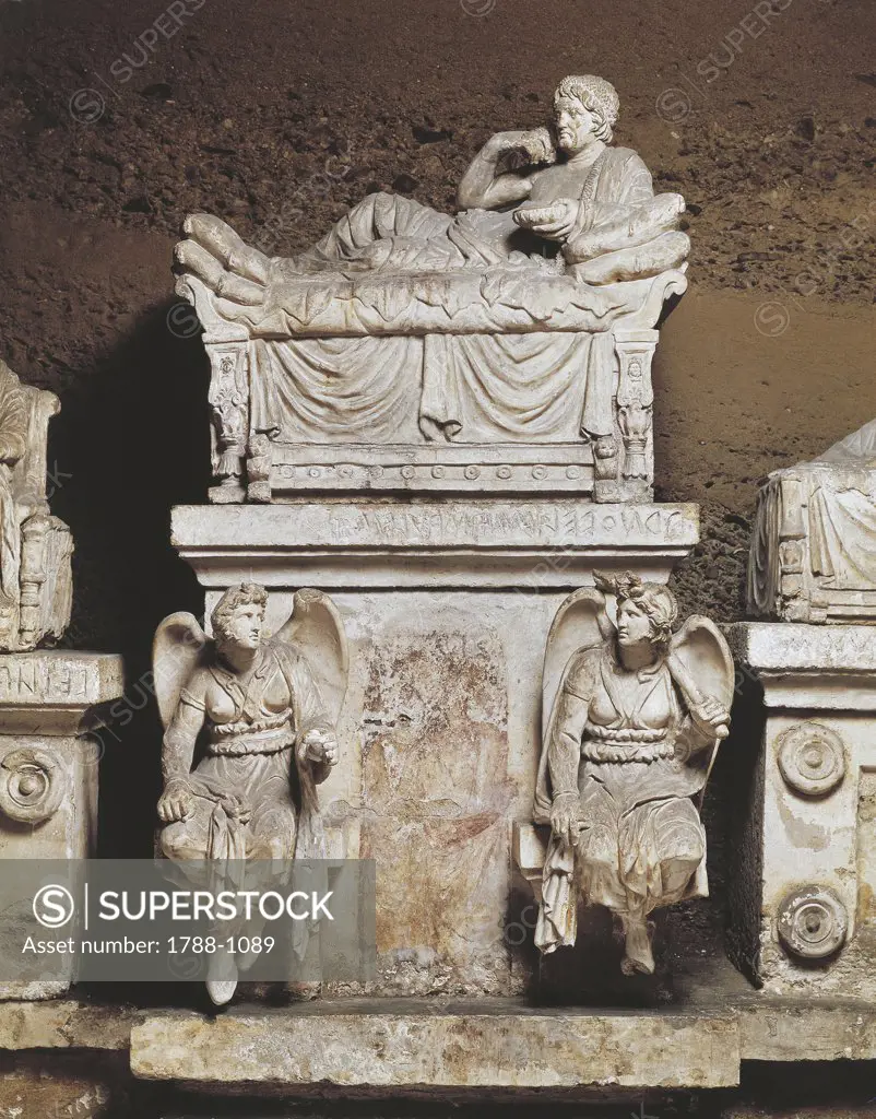 Italy - Umbria Region - Perugia - Hypogeum of the Velimna Family (Etruscan chamber tomb, 3td-2nd century b.C.)
