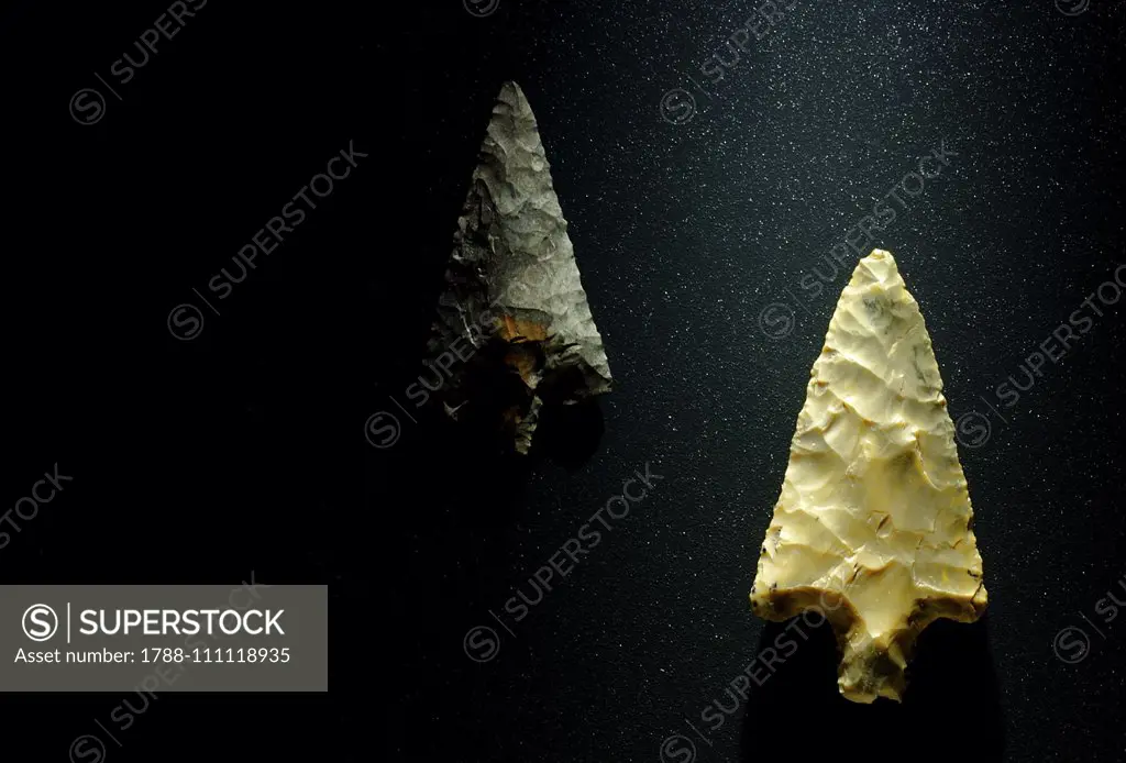 Prehistoric arrowheads, Casa Carli, Fiave, Trentino-Alto Adige, Italy.