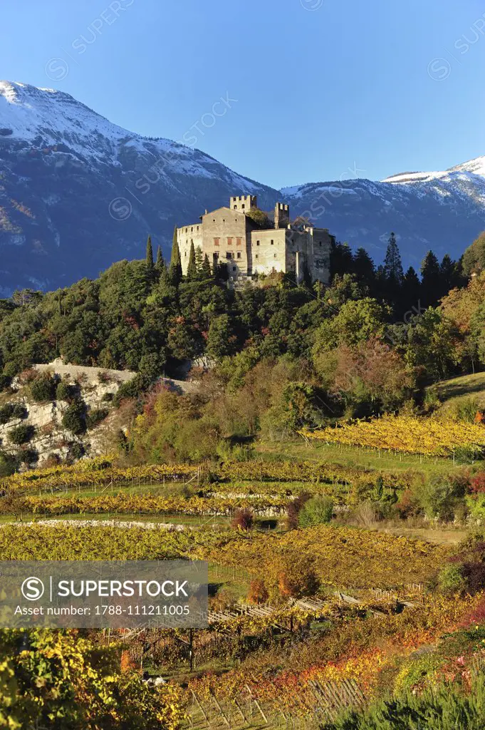 The castle of Madruzzo, Lasino, Valle dei Laghi, Trentino-Alto Adige, Italy, 12th century.