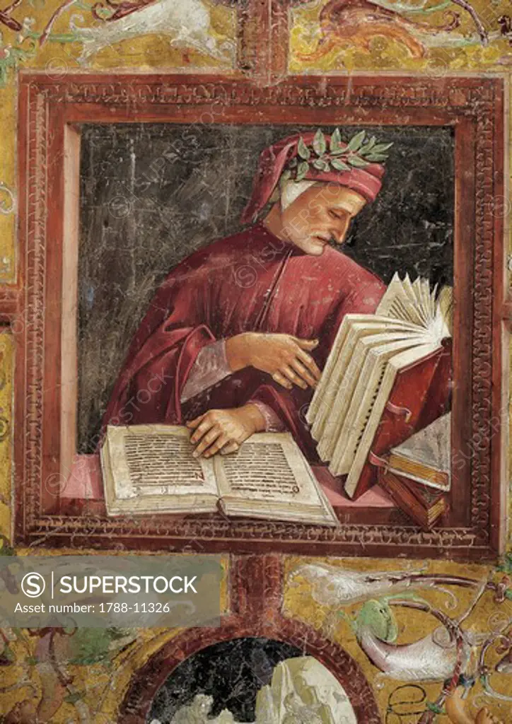 Italy, Umbria Region, Orvieto, Cathedral Chapel of San Brizio, Dante Alighieri by Luca Signorelli