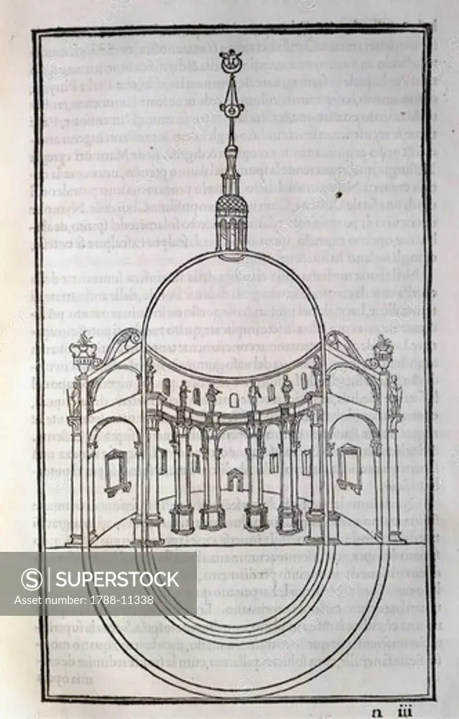 Hypnerotomachia Poliphili, Architecture Study by Francesco Colonna, 1499, engraving