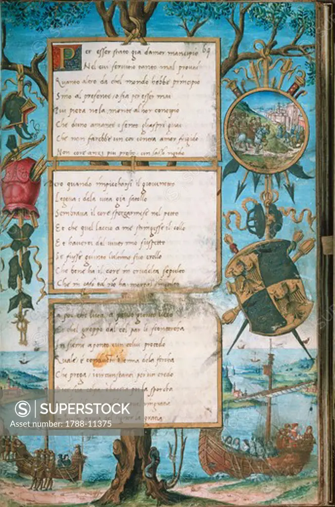 Codex ""Romanzo di Paolo e Daria"" (Novel of Paolo and Daria) by Gaspare Visconti, manuscript