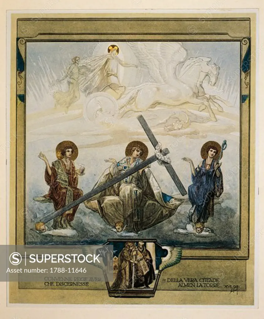 Austria, Vienna, Illustration of Dante Alighieri's Divine Comedy (Purgatory, Song XVI) by Franz von Bayros