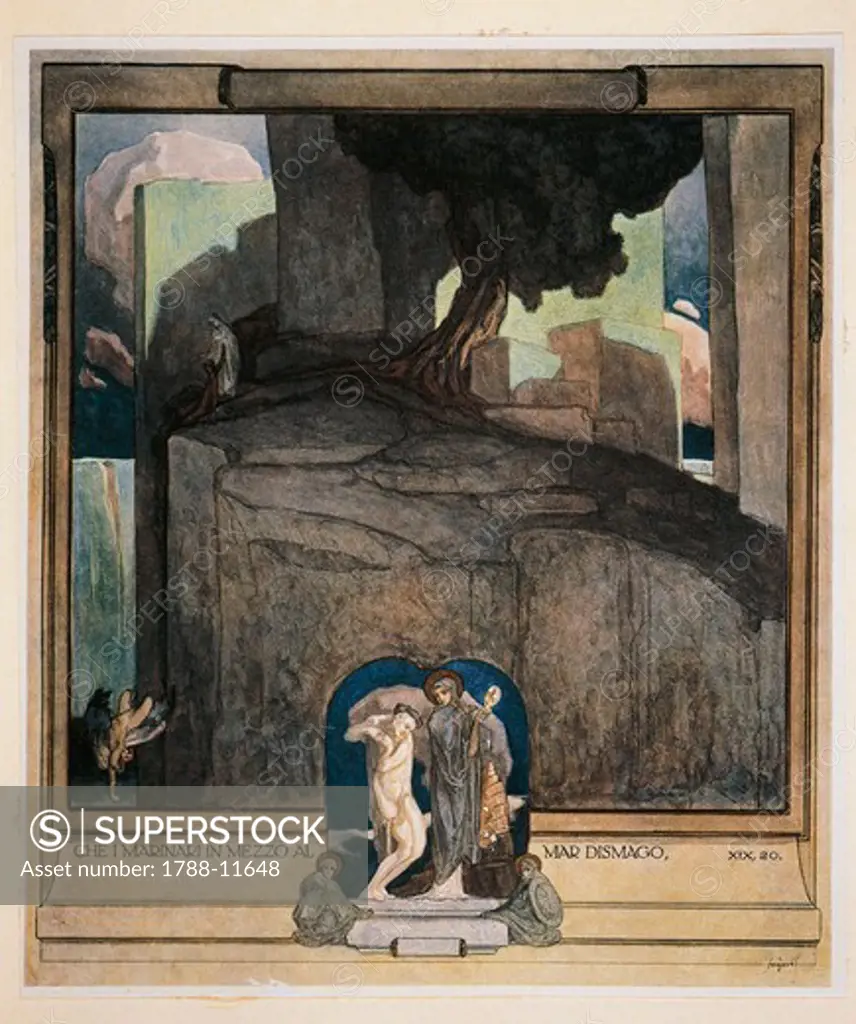 Austria, Vienna, Illustration of Dante Alighieri's Divine Comedy (Purgatory, Song XIX) by Franz von Bayros