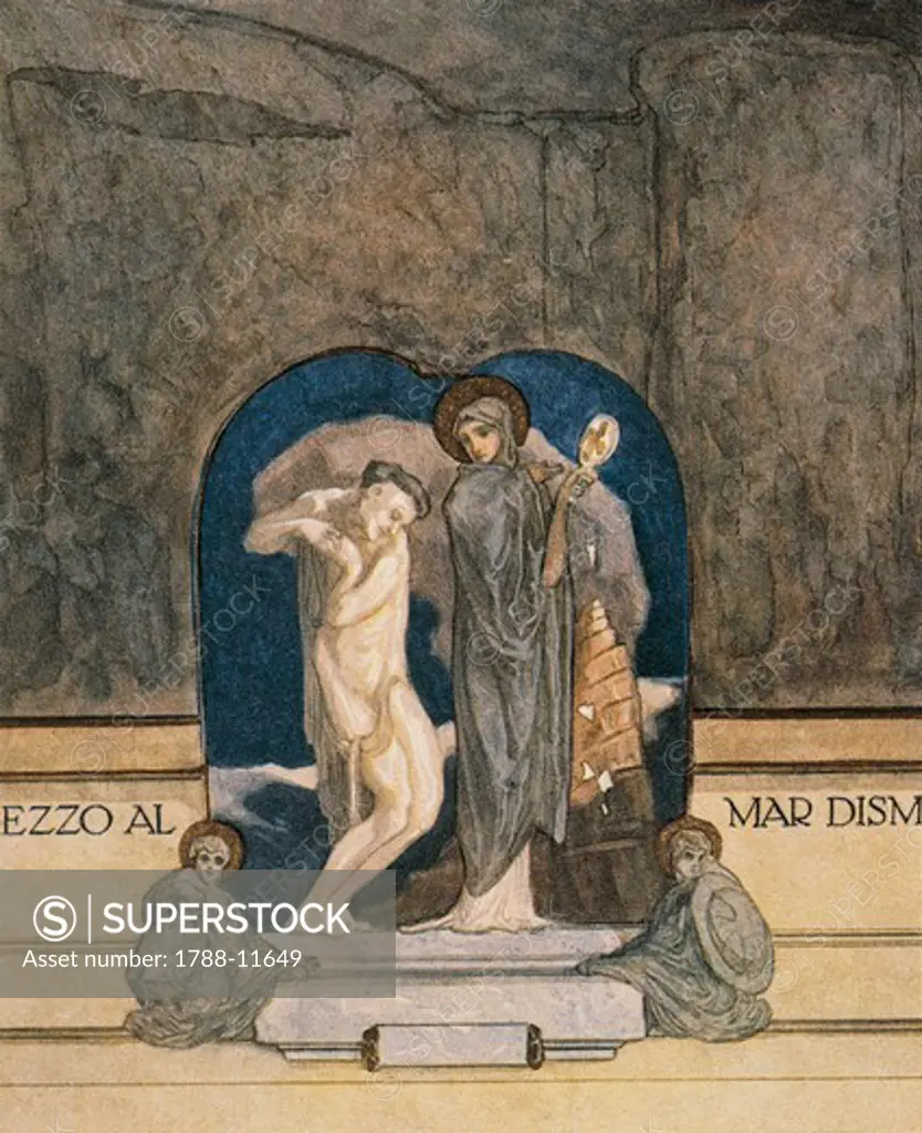 Austria, Vienna, Illustration of Dante Alighieri's Divine Comedy (Purgatory, Song XIX) by Franz von Bayros, detail