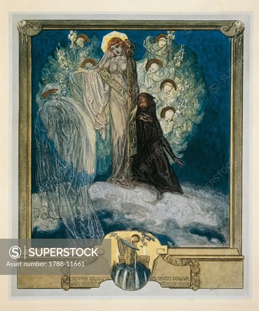 Purgatorio (Purgatory) by Franz von Bayros, 1921, Illustration