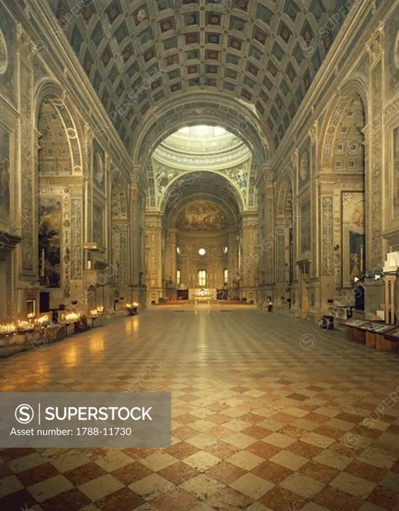 Italy, Lombardy, Mantua, Basilica of Saint Andrew designed by architect Leon Battista Alberti, commissioned by Ludovico II Gonzaga