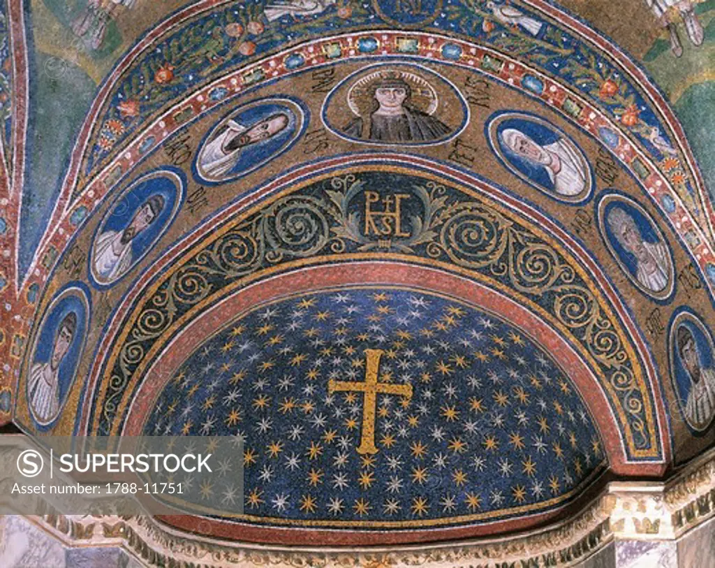 Italy, Emilia Romagna, Ravenna, Archiepiscopal Chapel, apse, mosaic