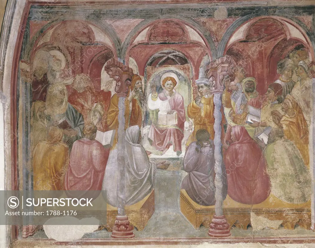 Close-up of a painting (15th century), Church of St. Blaise, Piedimonte Matese, Campania Region, Italy