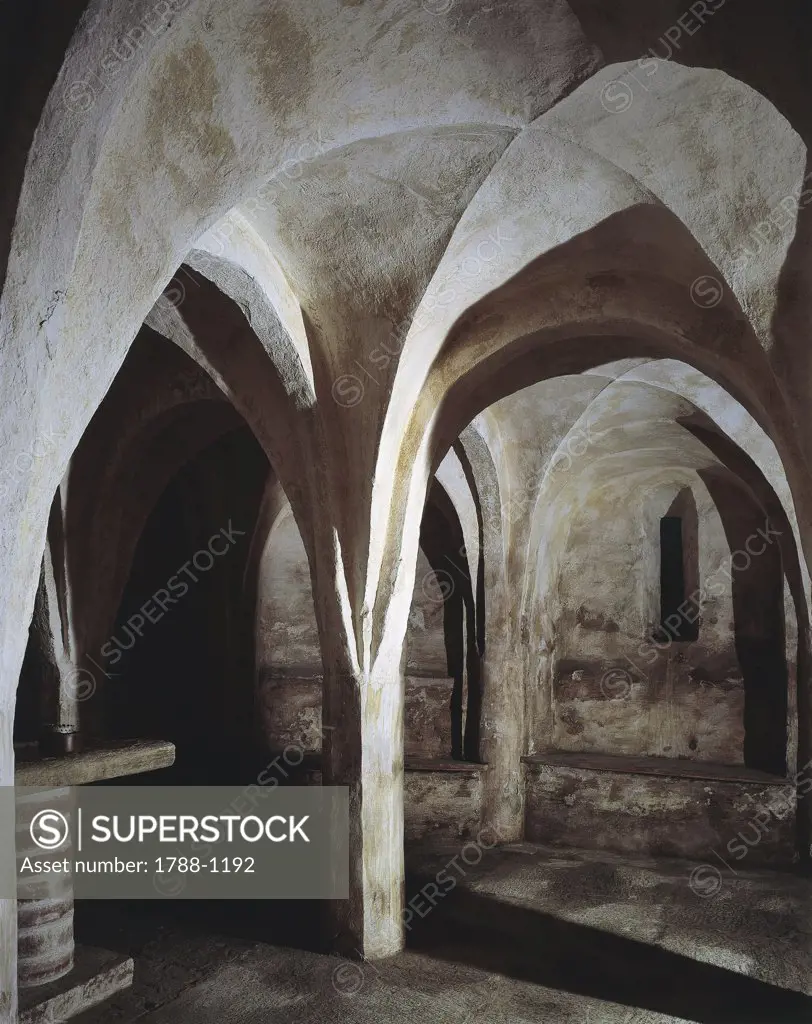 Crypt of a church, Basilica of St. Michael, Oleggio, Piedmont Region, Italy