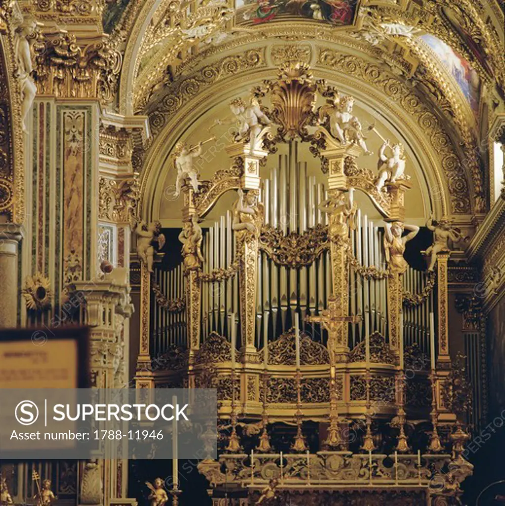 Italy, Lazio Region, Frosinone Province, Cassino, Monte Cassino Abbey, pipe organ