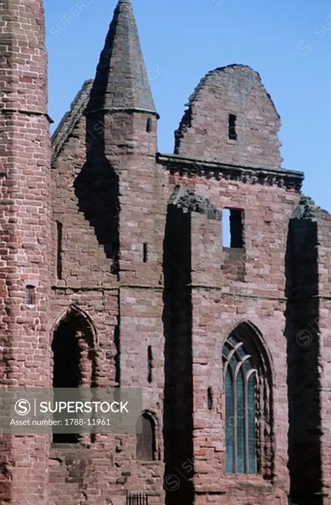 UK, Scotland, Angus Area, Arbroath, ruins of Arbroath Abbey