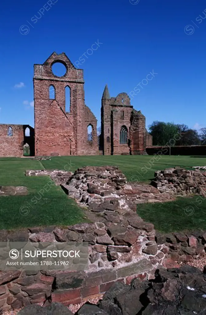 UK, Scotland, Angus Area, Arbroath, ruins of Arbroath Abbey
