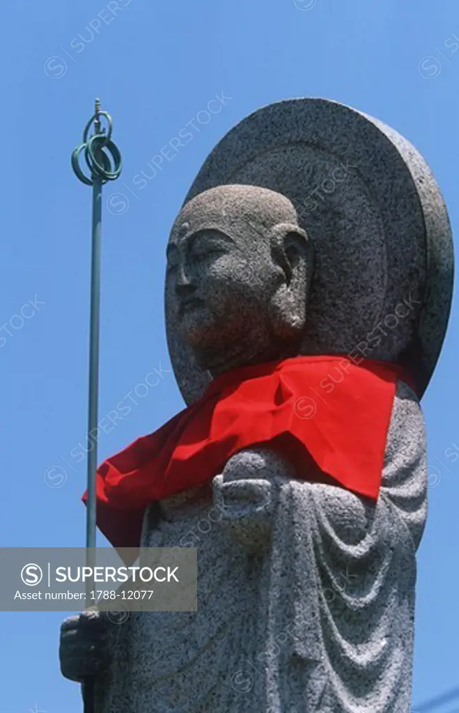 Japan, Kansai, Osaka, Shitennoji Temple, statue