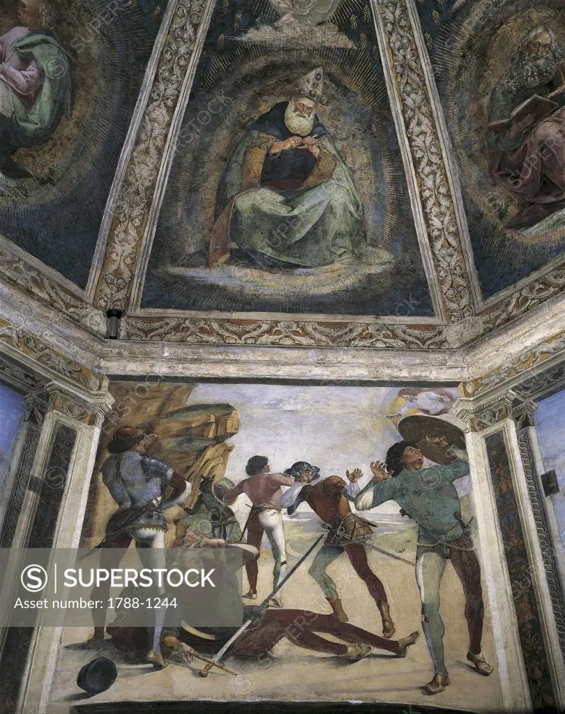 Italy - Marche Region - Loreto - Basilica - The Conversion of St. Paul (1477) by Luca Signorelli - Fresco