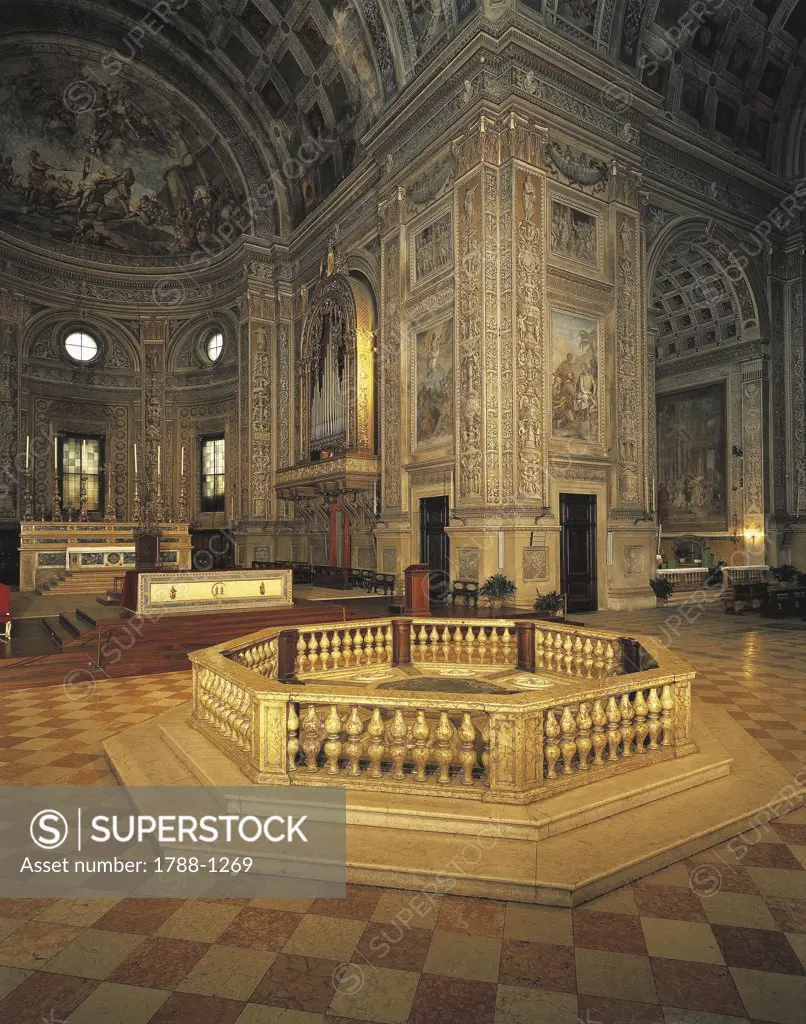 Interiors of a basilica, Basilica of Sant'Andrea, Mantua, Lombardy Region, Italy