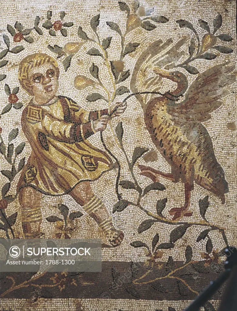 Italy - Sicily Region - Piazza Armerina - Roman Villa of Casale (4th century) - Mosaic with Hunting Kids