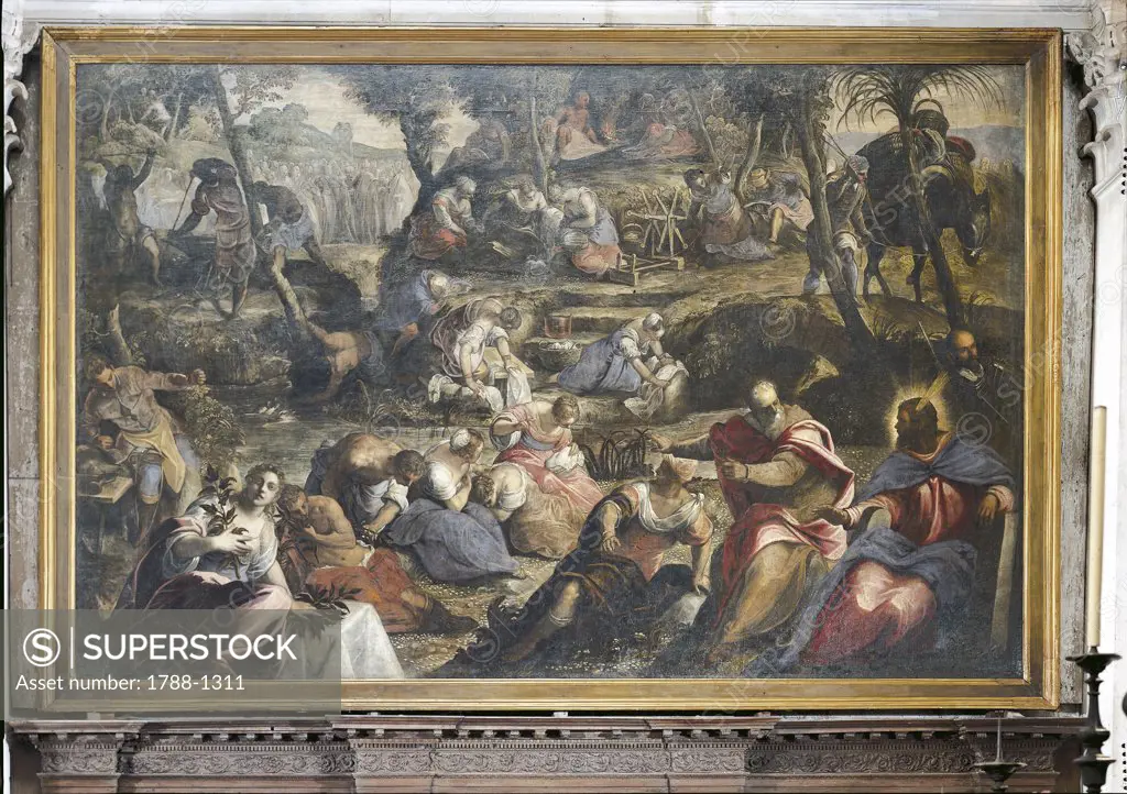 Italy - Veneto Region - Venice - Church of St. Giorgio Maggiore - Manna Harvest by Tintoretto