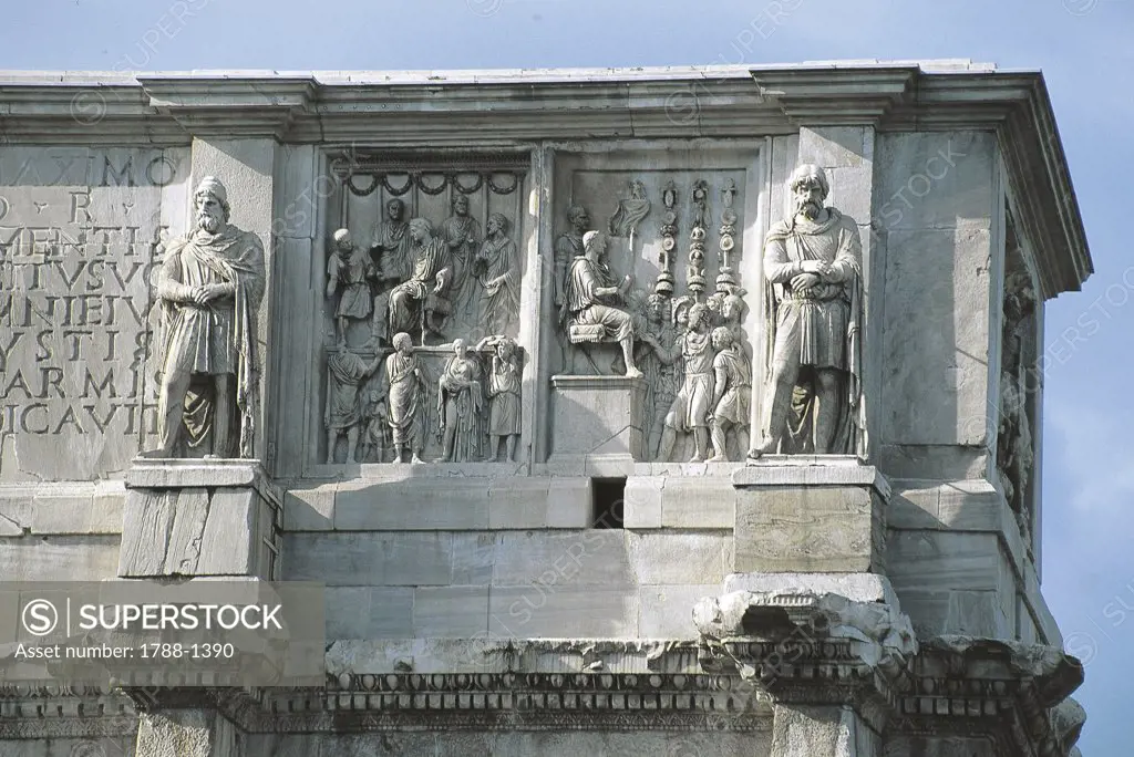 Italy - Lazio Region - Rome - Arch of Constantin - Friezes - Detail